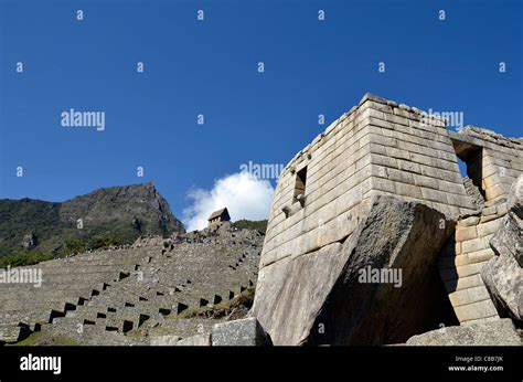 Peru Temple Architecture Incan Rock Grey Ruin Machu Picchu Panorama