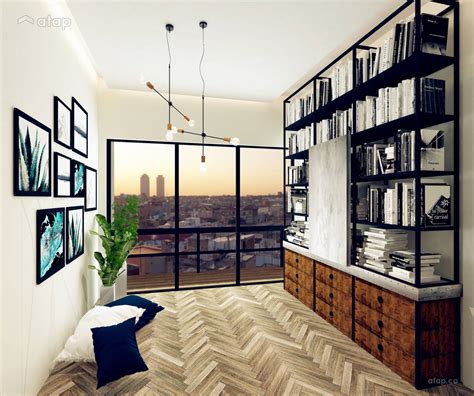 Rustic Vintage Study Room Condominium Design Ideas And Photos Malaysia