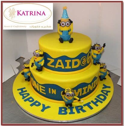 This minion cake is easy to decorate with simple fondant shapes to create faces around the bottom, then add the despicable me candle to complete the look. 2 Layer Minion Cake Design | Minion cake, Minion cake ...