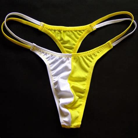 Black White Contrast Color Mens Thongs And G Strings Double Thin Rope