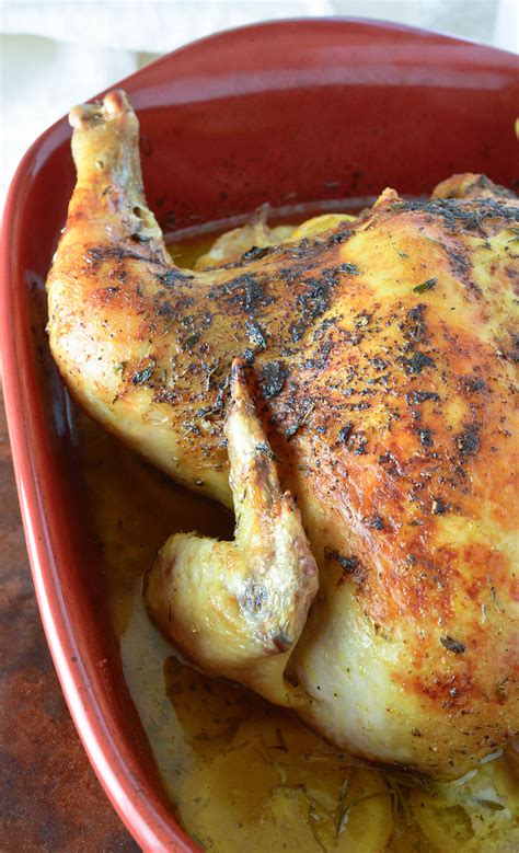 Chicken leg recipes on pinterest. Oven Roasted Chicken Recipe with Lemon & Rosemary