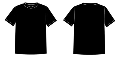 9340 Plain Black T Shirt Front And Back Template Easy To Edit