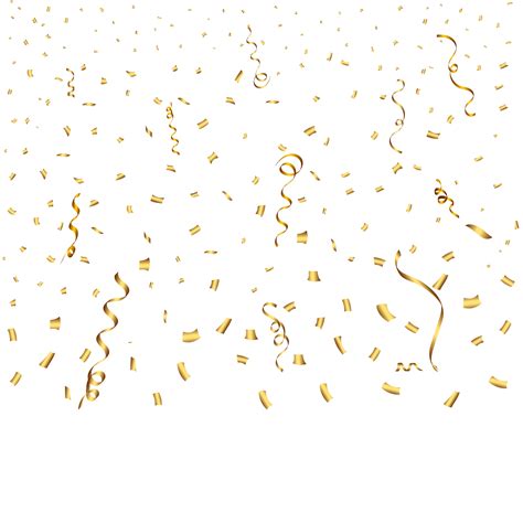 Confetti Png With Golden Ribbon For Festival Background Confetti And