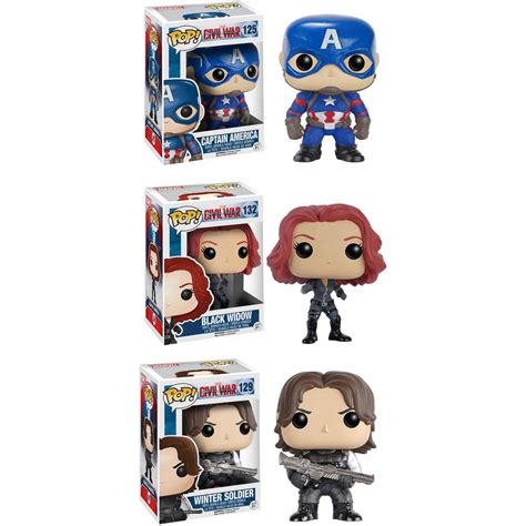 Funko Captain America Civil War Pop Marvel Collectors Set Captain