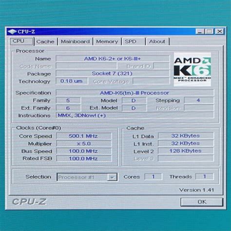 Amd K6 2500acz Cpu Super Socket7 500mhz 2v X86 32bit Processor Low