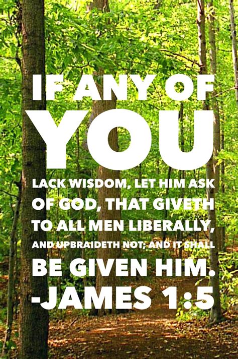 if any of you lack wisdom let him ask of god that giveth to all men liberally and upbraideth