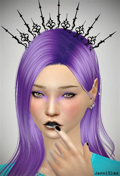 Jennisims Downloads Sims 4 New Mesh Accessory Spiked Headband Male
