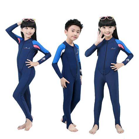 Kids Boy Girls Diving Scuba Full Length Neoprene Wetsuit Child Anti Uv
