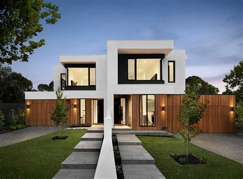 Single And Double House Storey Facades Melbourne Modern Duplex Facade