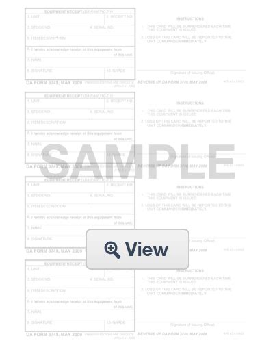 Da Form 3749 Equipment Receipt Fillable Printable Forms Free Online