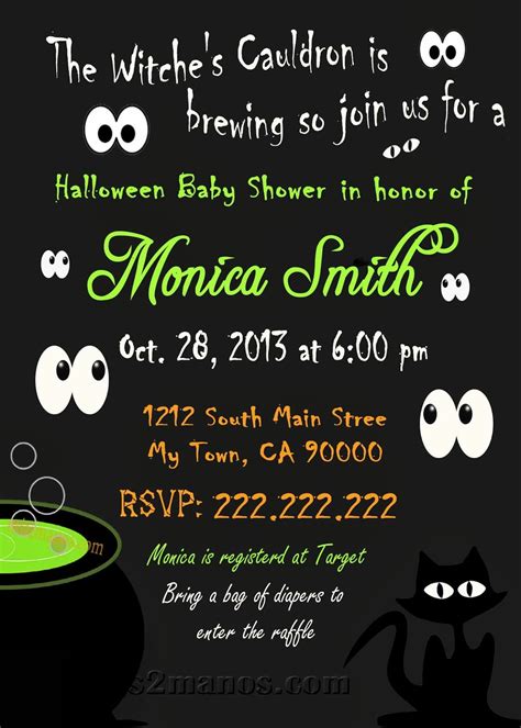 25 ghost halloween party invitation cards for kids adults, vintage birthday or wedding bridal baby shower paper invites, scary white costume dress up, horror diy spooktacular house bash idea printable. Mis 2 Manos: Made by My Hands: Halloween Baby Shower ...