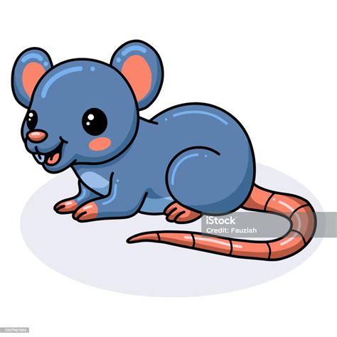 Kartun Tikus Kecil Yang Lucu Berpose Ilustrasi Stok Unduh Gambar