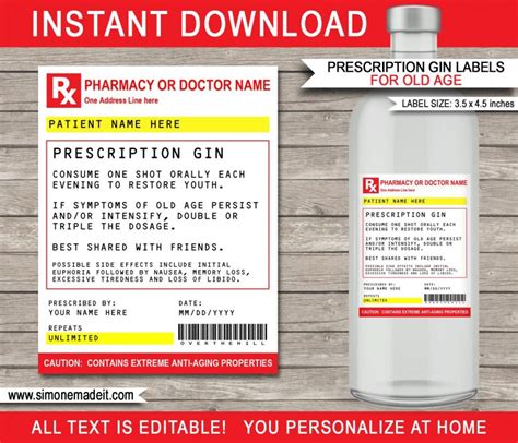 Prescription Chill Pill Labels Template Emergency Chill Pills Funny