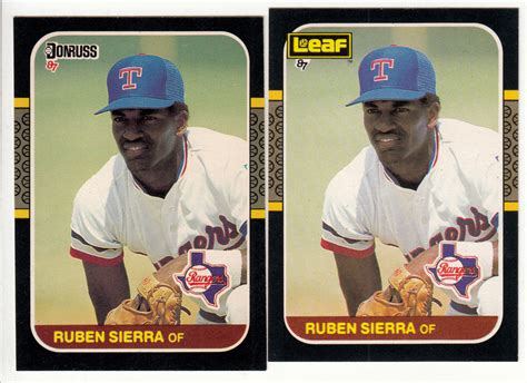 Both 1987 Donruss And Leaf Ruben Sierra Rookie Cards Rc 225 And 346