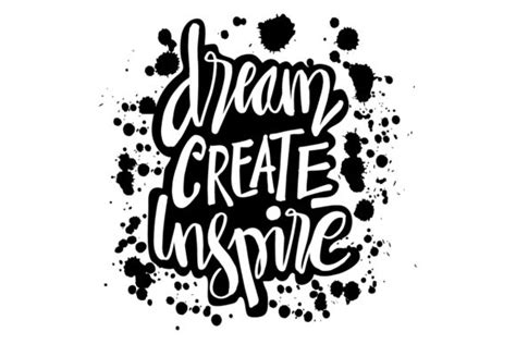 Dream Create Inspire Motivational Quote Gráfico Por Handhini