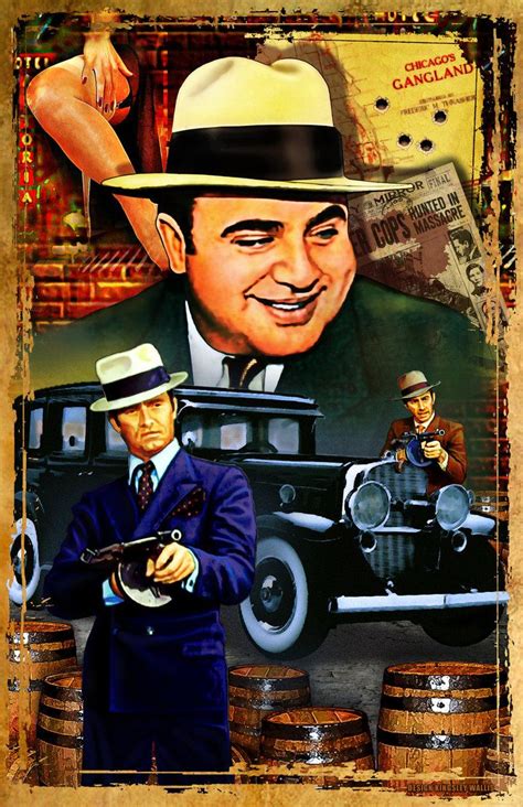Photoshop And Illustrator Poster Of Al Capone In Gangland Chicago Al Capone Gangster Tattoos