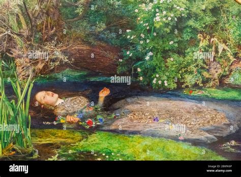 Painting Titled Ophelia By John Everett Millais Dated 1851 Stock