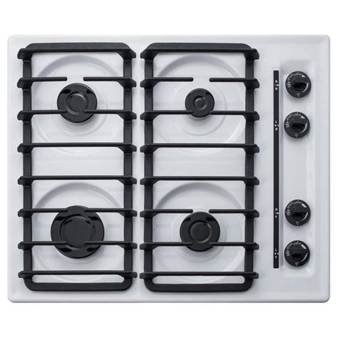 Summit Appliance 24 In White Gas Cooktop Common 24 Inch Actual 24