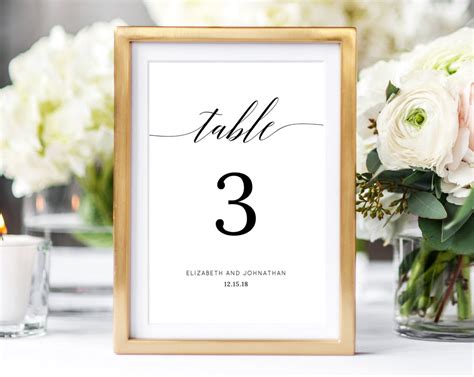 Wedding Table Numbers Printable Wedding Table Numbers Table Number C