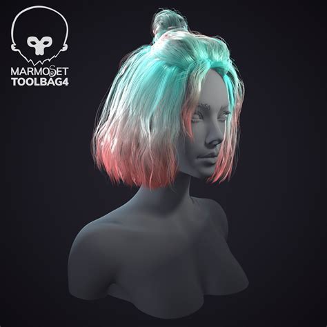 3d Model Hairstyle Bob Hair Cards Vr Ar Low Poly Cgtrader