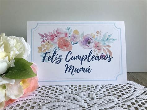 Printable Birthday Card For Mom In Spanish Feliz Cumpleanos Etsy In