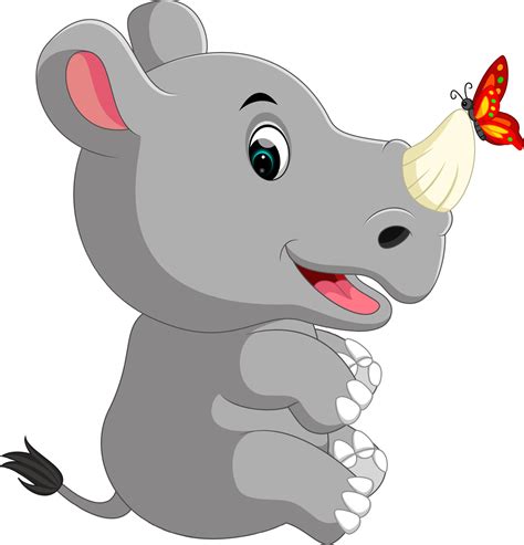 Cute Rhino Cartoon 7915718 Vector Art At Vecteezy