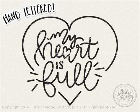 Heart Svg Cut File My Heart Is Full Valentines Day Etsy