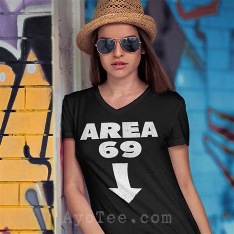 Womens Recycled Area 69 Oral Sex V Neck T Shirt Ayotee