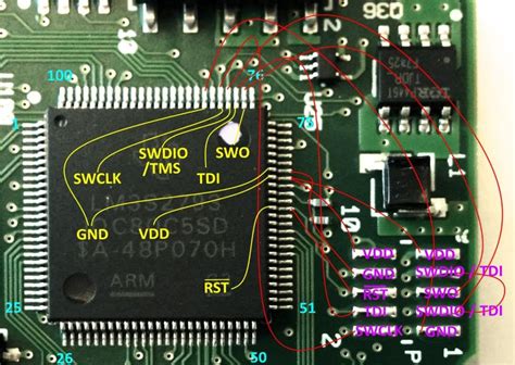 Lm3s2793 Jtag Pins And Their Connections To The 10 Pin Arm Jtag