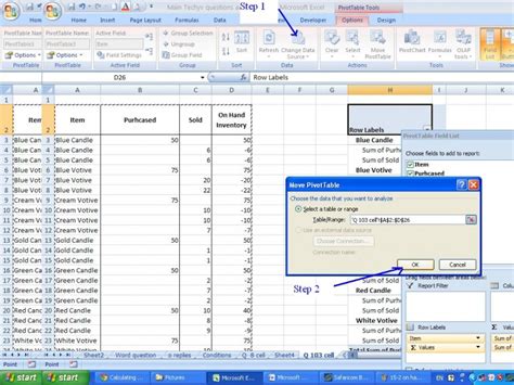 Calculating Data In An Excel Pivot Table