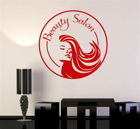 Vinyl Wall Decal Beauty Salon Logo Stylist Woman Spa Hairdresser