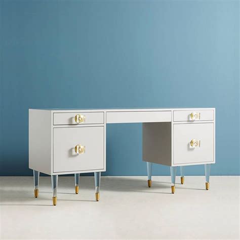 White Modern Wood Makeup Vanity Acrylic Clear And Gold Dressing Table