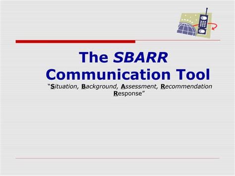 Sbarr Communication Tool Ppt