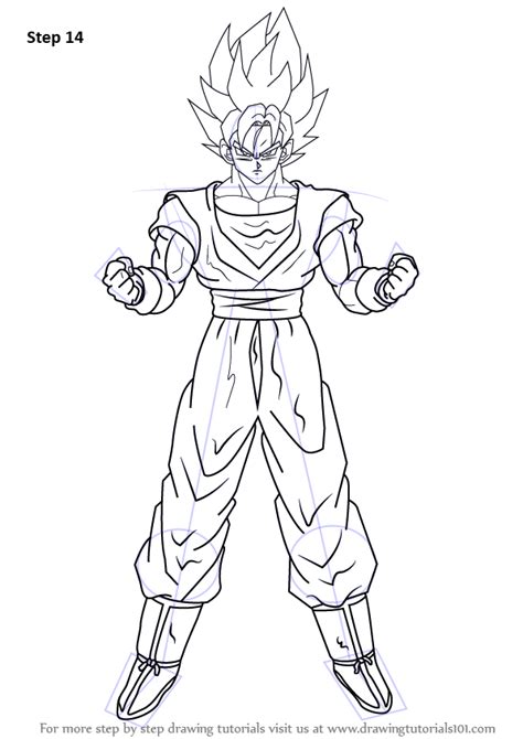 Goku Super Saiyan 2 Drawings Full Body Sketch Colorin