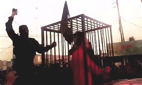 Video Isis Parades 17 Captives Through Streets In Cages To Be Burned