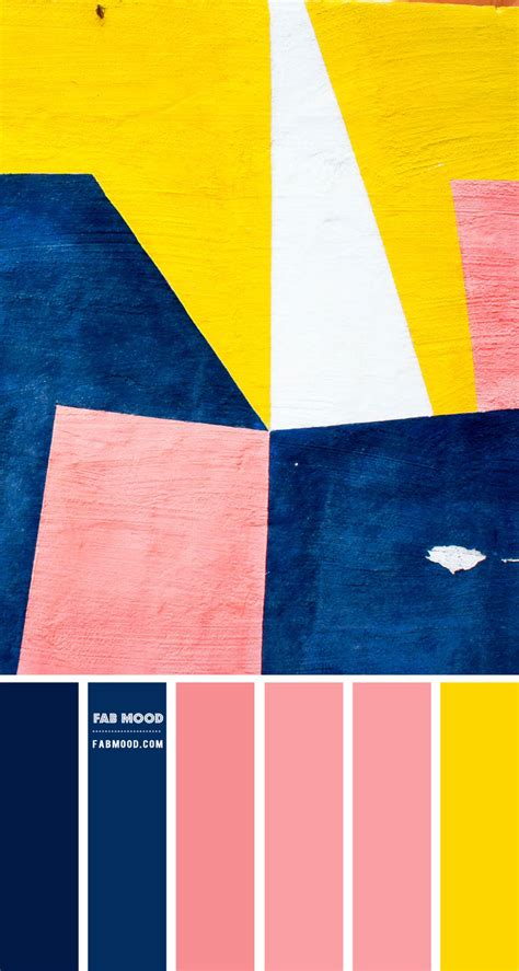 Navy Blue Pink And Yellow Color Scheme Color Palette 70 In 2021
