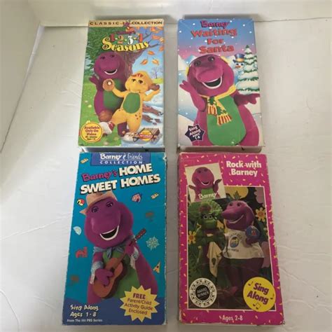 4 Vintage Vhs Lot Barney Rock With Barney Home Sweet Homes 1 2 3 4