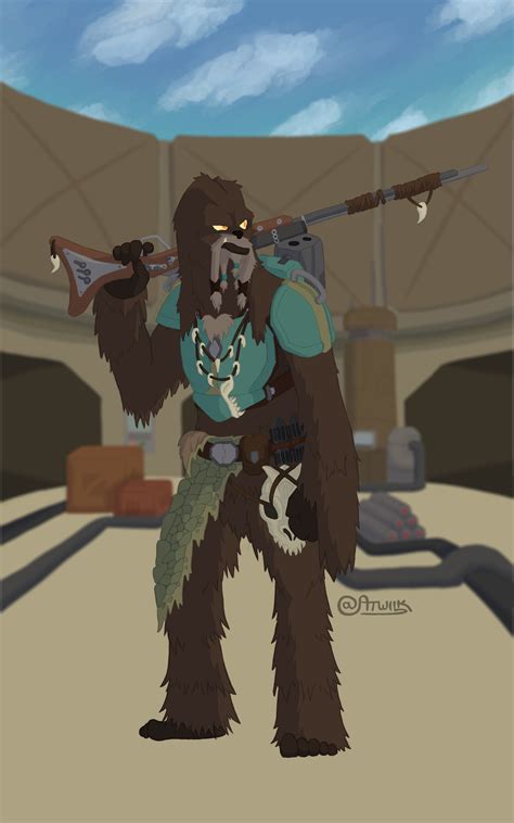 Artstation Kallowarr The Wookie Bounty Hunter