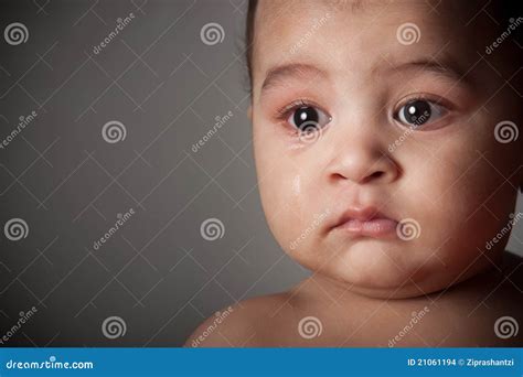 Sad Indian Baby Boy Stock Photo Image Of Tears Grinning 21061194