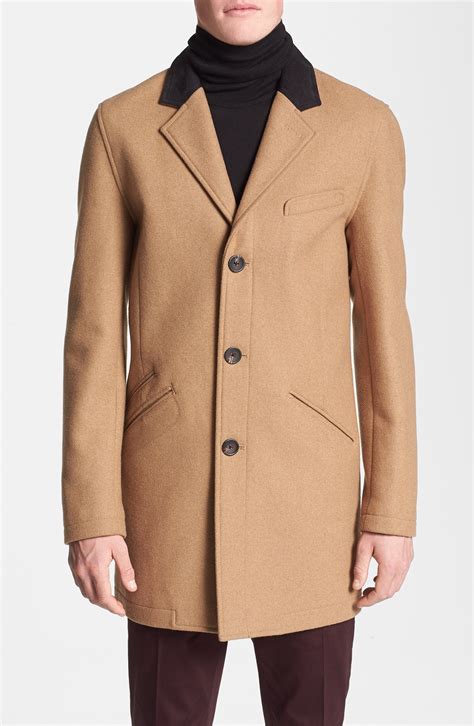 Topman Wool Blend Crombie Coat In Brown For Men Camel Lyst