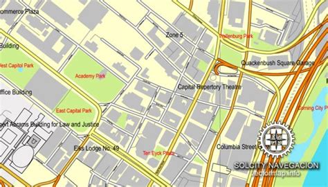 Albany Vector Map New York Us Printable Detailed Street Map Full