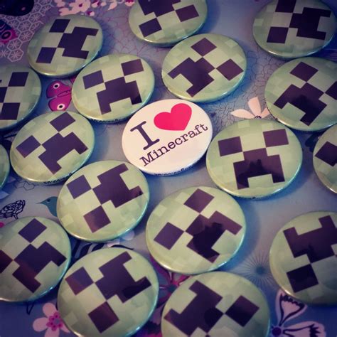 Minecraft Creeper And I Love Minecraft Badges Our Badges Are All Hand