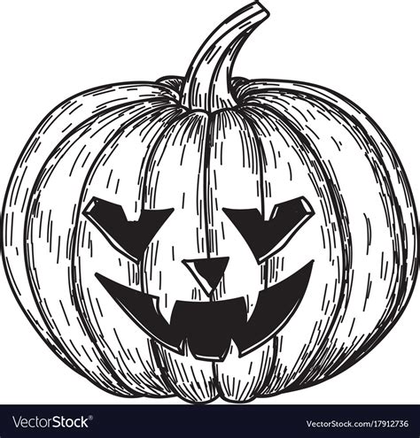 Halloween Pumpkin With Evil Scary Smile In Funny Vector Image