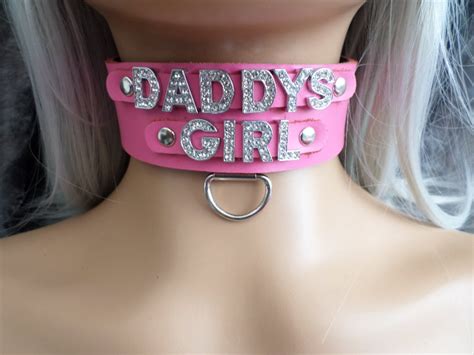 Lockable Daddys Girl Bondage Collar 35mm Wide And Lead 12mm Etsy