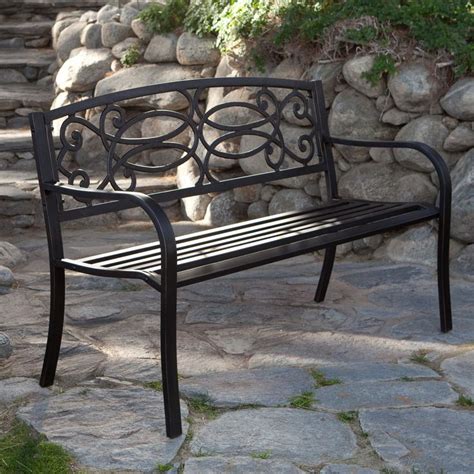 Coral Coast Scroll Curved Back 4 Ft Garden Bench Metal Garden Benches