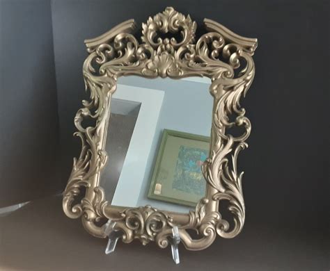 Burwood Products Wall Mirror In Ornate Gold Resin Etsy Mirror Wall