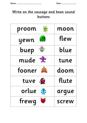 Digraph wh sound song l phonics for english education. Phonics /oo/ /ue/ /u-e/ /ew/ real and alien words ...