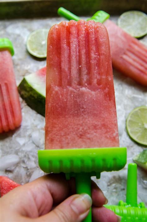 Watermelon And Lime Tequila Popsicles Recipe Boozy Desserts Boozy