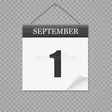 1st September Back To School Autumn Calendar Vector Illustration