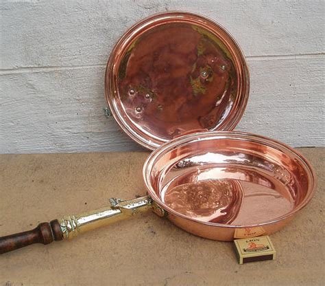 Utensils Genuine Antique~english Copper Bed Warmer